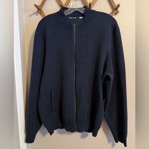 Robert Graham Men’s XL Navy Blue Full-Zip Knit Jacket  Excellent condition